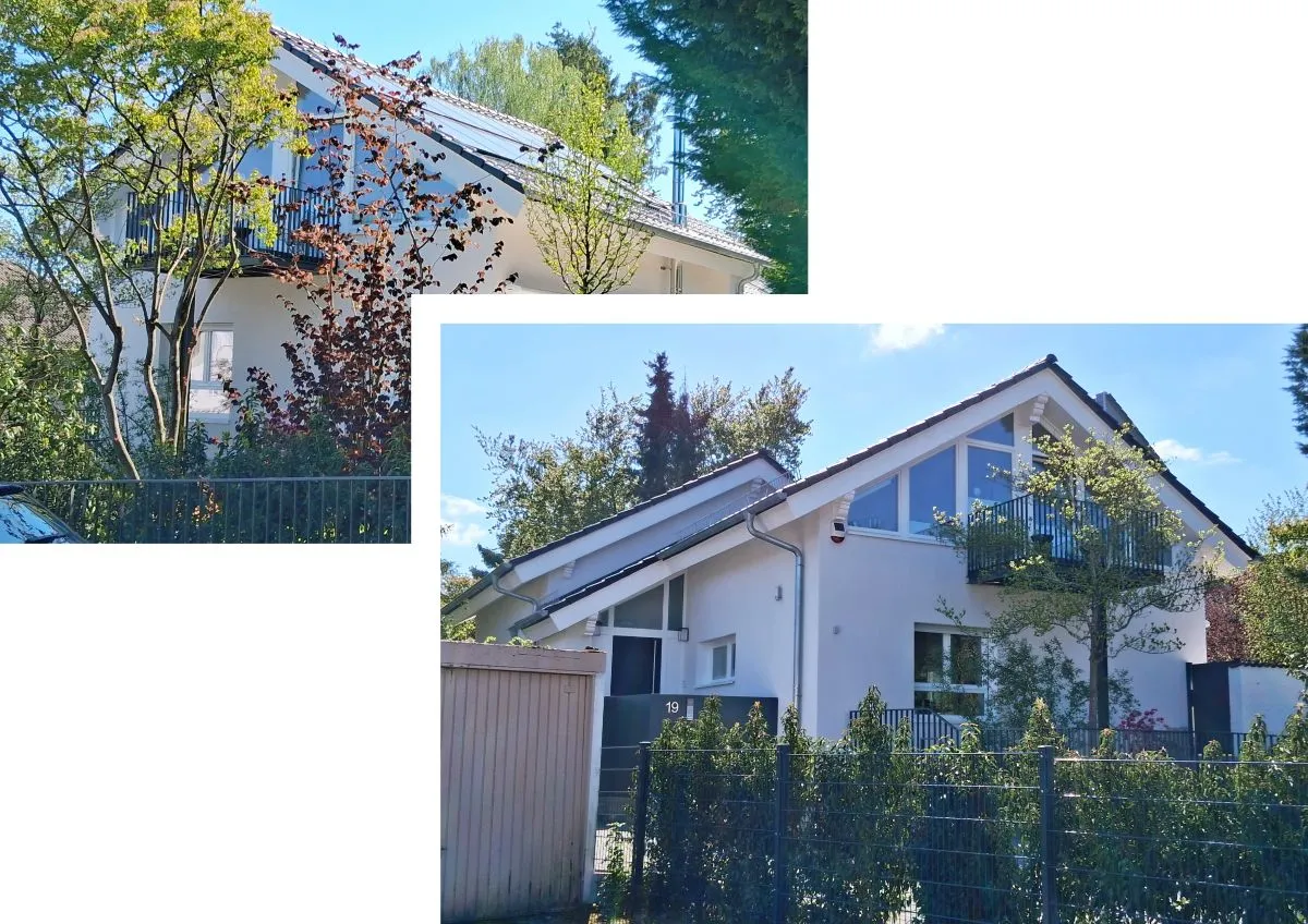Mainz-Kostheim, Energetische Modernisierung eines Zweifamilienhauses in ein Effizienzhaus EH85EE (Dach, Fenster, Haustür, Kellerwände, -decke, Wärmepumpe, PV)